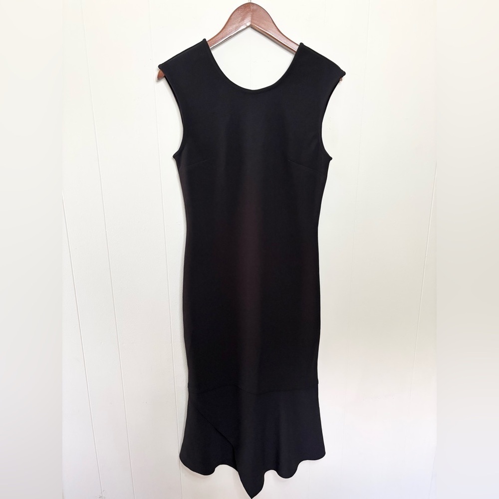 Ginger & Smart black midi dress size 10 cocktail minimalist classic